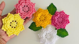 Flor de croche rápida e fácil para aplicaçãocrochet flower [upl. by Cochran183]