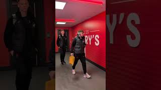 How liverpool arrived  St Marys Stadium [upl. by Ahsyekal]