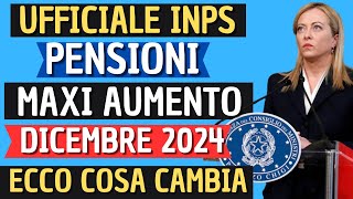 PENSIONI DICEMBRE👉 ANTEPRIMA IMPORTI con AUMENTO in ARRIVO CONFERMATO❗️ECCO COSA CONTERRÀ💰 [upl. by Lletnuahs]