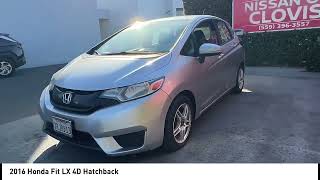 2016 Honda Fit Alabaster Silver Metallic Black Cloth madera Visalia Fresno Financing Clovis Used st [upl. by Oirasan]