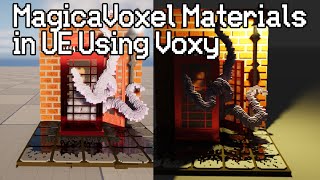 MagicaVoxel Material data in Unreal Engine using Voxy [upl. by Sine]