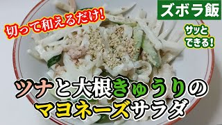 【ズボラ飯】大根きゅうりのWシャキシャキマヨネーズサラダです [upl. by Asenej]