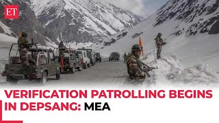 IndiaChina disengagement Verification patrolling begins MEA on border agreement at LAC [upl. by Lu]