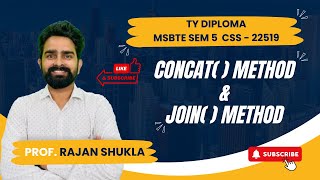 Concat Method and Join Method  MSBTE SEM 5  CSS  22519  FOR FOR IT  CO  AIML  TY DIPLOMA [upl. by Chisholm]