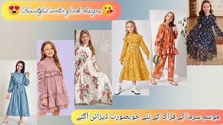 😍trendy frock design ideas for winter2k24 😘latest long top design ideas for Young girls🥰fashion [upl. by Natal]