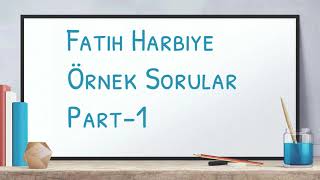 Fatih Harbiye Örnek Sorular Part 1 Okumak Güzeldir Ödüllü Kitap Okuma Yarışması [upl. by Arriec664]