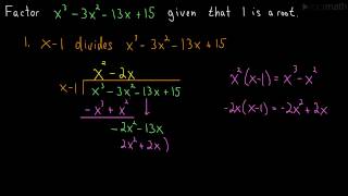 Factoring a Cubic Polynomial Long Division [upl. by Nymrak324]