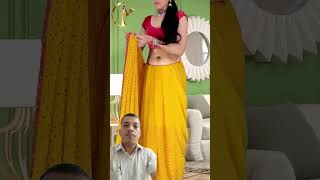 Beautiful saree draping  fashionable saree draping shorts saree ytshorts [upl. by Sarah]