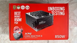 XPG Core Reactor II 850W PSU with ATX 30 PCIe 50 amp 12vHPWR connector Unboxing amp Testing [upl. by Kumar]