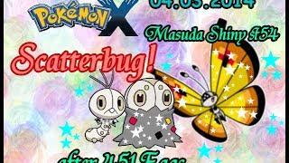 Live Shiny Scatterbug via Masuda Method after 451 Eggs  Evolution  Pokemon X [upl. by Aynna637]