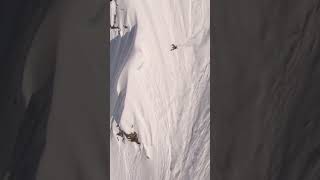 Amazing snowboard session in chamonix 😱😱 shorts snow powder snowboarding montblanc mountain [upl. by Endora453]