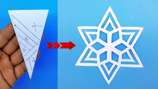 Paper Cutting Snowflakes Making For Christmas  Easy To Make Christmas Snowflakes Without Glue [upl. by Holtz]