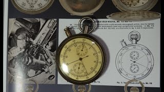 c1940 Lemania Air Ministry Split Second Chronograph with Camerer Cuss box Military pocket watch [upl. by Nelra357]