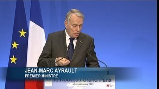 Ayrault promet deux milliards supplémentaires pour le Grand Paris  0603 [upl. by Aiel]