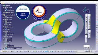 How to create a mechanical part using CATIA Shape Design 135 Twisted connector [upl. by Demona735]