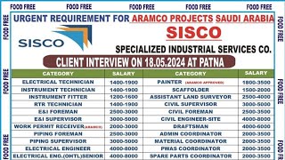 sisco company vacancy Aramco projects Saudi Arabia 2024 [upl. by Desmund]