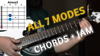 Play The 7 Modes in A Backing Track  Chord Progressions 🎸🎧 [upl. by Holmen]