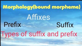 morphology part IIprefix and suffixinflectional and derivationallingusisticsBAI and BAIII [upl. by Yelehsa]