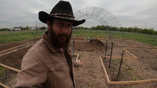 Building an Arch Trellis for Cucumbers and Squash [upl. by Culhert]