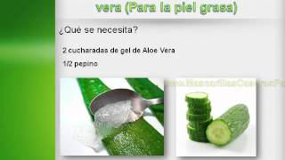 Mascarilla de Sábila Mascarilla Casera de pepino y aloe vera Para la piel grasa [upl. by Attekahs539]