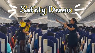 Indigo Safety Demonstration  Indigo Airlines Cabin Crew ✈️ cabincrew flightattendant airhostess [upl. by Rotceh]