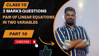 Class 10  Maths  2 marks Important Questions  Pair of Linear Equations  Part 10  AJ Academy [upl. by Pesvoh]