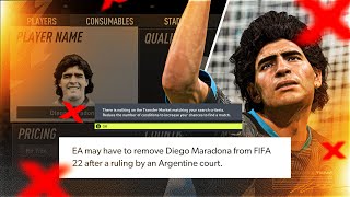 Diego Maradona to be removed from FIFA 22 Ultimate Team [upl. by Niu]