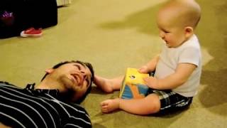 Baby laughing at Daddy sneezing [upl. by Anilrac973]