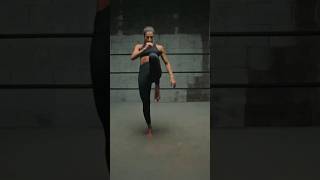 Learn how to do knee and lunge with kickboxing champ Farinaz Lari 🔥motivation kickboxing [upl. by Nerraf446]