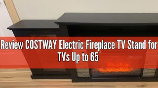 Review COSTWAY Electric Fireplace TV Stand for TVs Up to 65 Inches 18inch Fireplace Insert with AP [upl. by Nassah474]