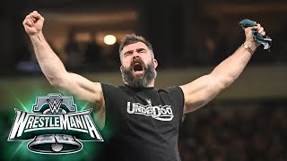 Jason Kelce and Lane Johnson help Rey Mysterio and Andrade WrestleMania XL Saturday highlights [upl. by Inram86]