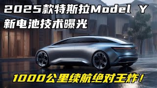 2025款特斯拉Model Y新电池技术曝光：1000公里续航绝对王炸！ [upl. by Herby]