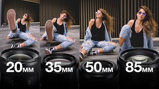 20mm vs 35mm vs 50mm vs 85mm f18 Portrait Lens Guide amp Comparison [upl. by Ramoh115]