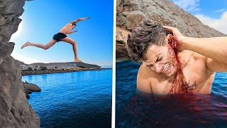 Nunca me había pasado esto🤕 Saltando al agua con Gero Arias en Santorini 🇬🇷 [upl. by Enilesor]