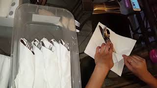 How to fold a paper napkin with the spoon Knife Fork [upl. by Relyuc]