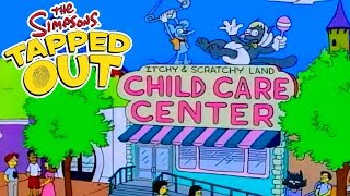 TSTO  Itchy and Scratchy Event  Child Care Center  Personal Prize 2018 [upl. by Baudelaire]