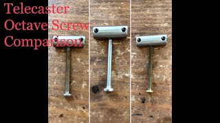 Telecaster Octave tuning Screw Comparison in Heavy Riff Steel  Brass Titanium telecaster saddle [upl. by Aerdnaed]