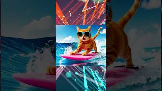 Cute Cat surfboard electric surfboard surf [upl. by Itnahs]