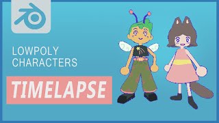 Cute Low Poly Characters  Timelapse  Commentary [upl. by Nnyl839]