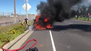 VIDEO Richmond firefighters battle Parkway car fire [upl. by Chandos]