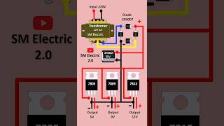 How to Convert AC to DC 5V 9V 12V Circuit  shorts short pbexperiment diy electronic [upl. by Carnay]