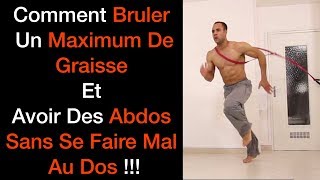 exercice comment bruler un max de graisse et avoir des abdos sans se faire mal au dos avec elastique [upl. by Ariahay]