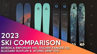 2023 Nordica Enforcer 100 Fischer Ranger 102 Blizzard Rustler 10 Atomic Bent 100 [upl. by Dasha]