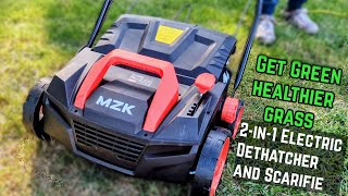 Electric Dethatcher and Scarifier  mzk honestreview lawncare productzone [upl. by Duahsar]