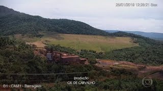 BRUMADINHO MOMENTO EXATO DO ROMPIMENTO DA BARRAGEM Jornal Nacional 01022019 [upl. by Canute]