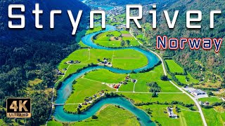 Famous STRYN River in NORWAY  Most Beautiful River With English Commentary – Drone View [upl. by Charteris]