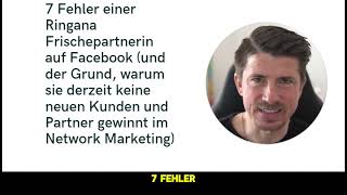 7 Fehler einer Ringana Frischepartnerin auf Facebook Warum sie keine Kunden und Partner gewinnt [upl. by Caitlin]