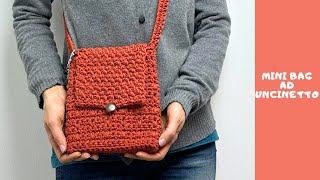 Borsa uncinetto facile con tracolla  easy mini bag handmade  tutorial mini borsa uncinetto facile [upl. by Alehtse]