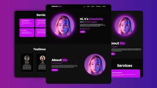 Build a Responsive Portfolio Website using HTML CSS Javascript [upl. by Merill]