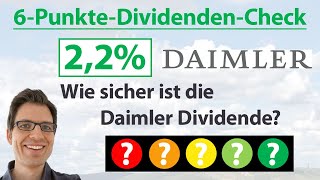 DAIMLER Aktie Wie sicher ist die Dividende  6PunkteDividendenAnalyse [upl. by Neibart]